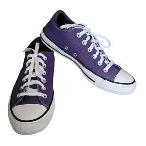 Converse Purple Canvas Sneakers with White Accents